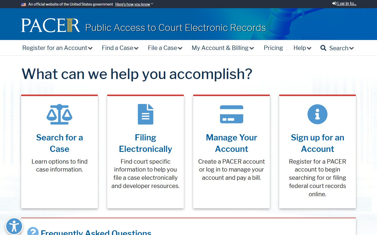 PACER federal case access for cases from Oklahoma County