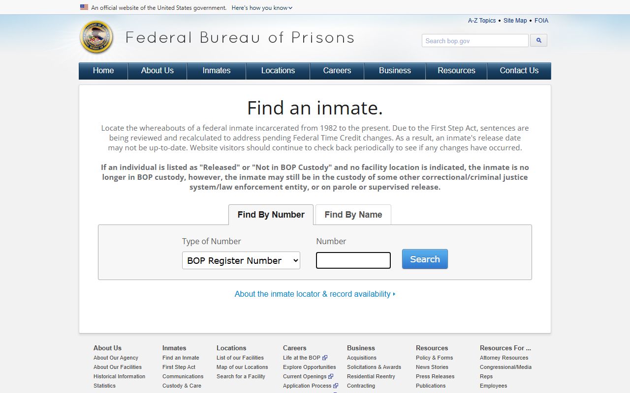 Federal BOP inmate locator for released Oklahoma County inmates